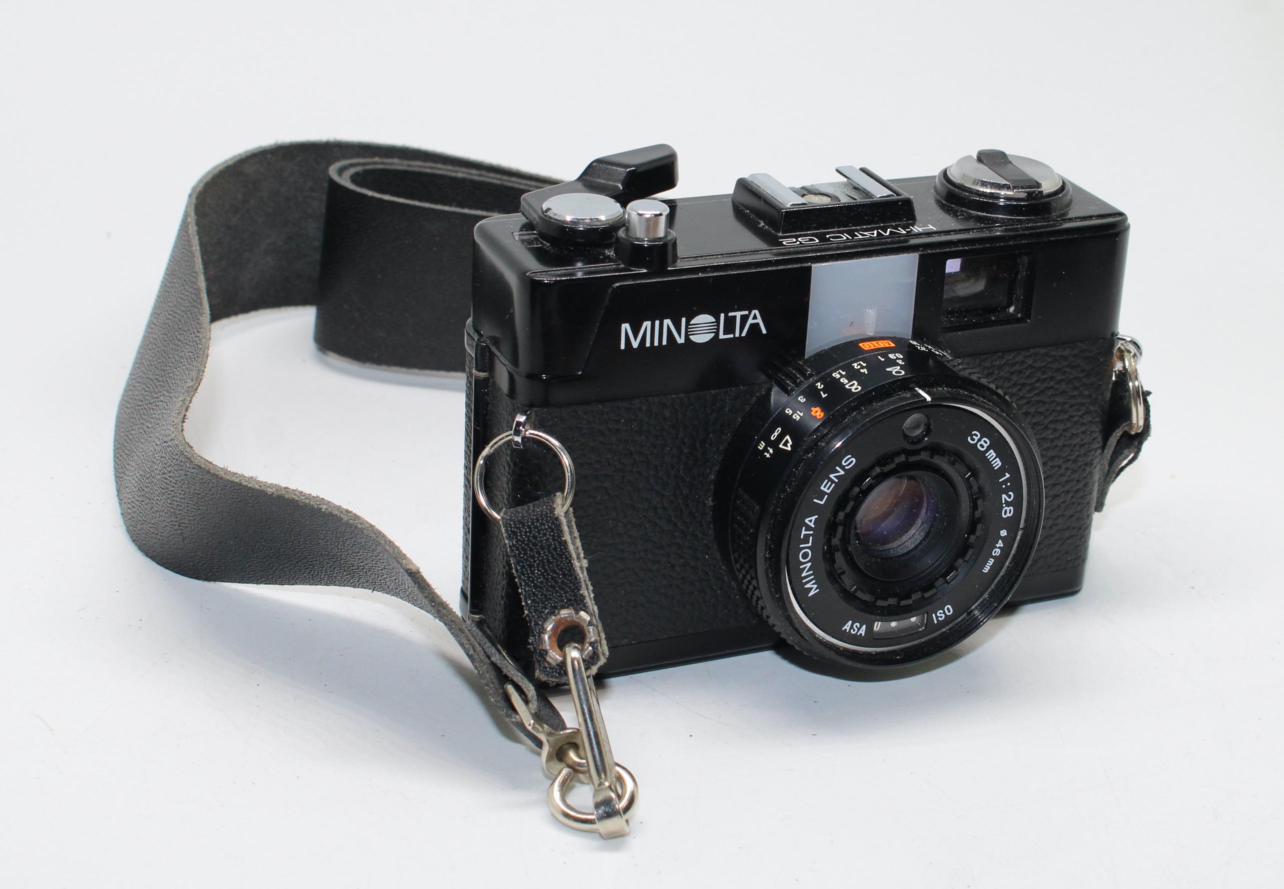 1982 Minolta Hi-matic G2 35mm Compact Camera With Flash and Box ...
