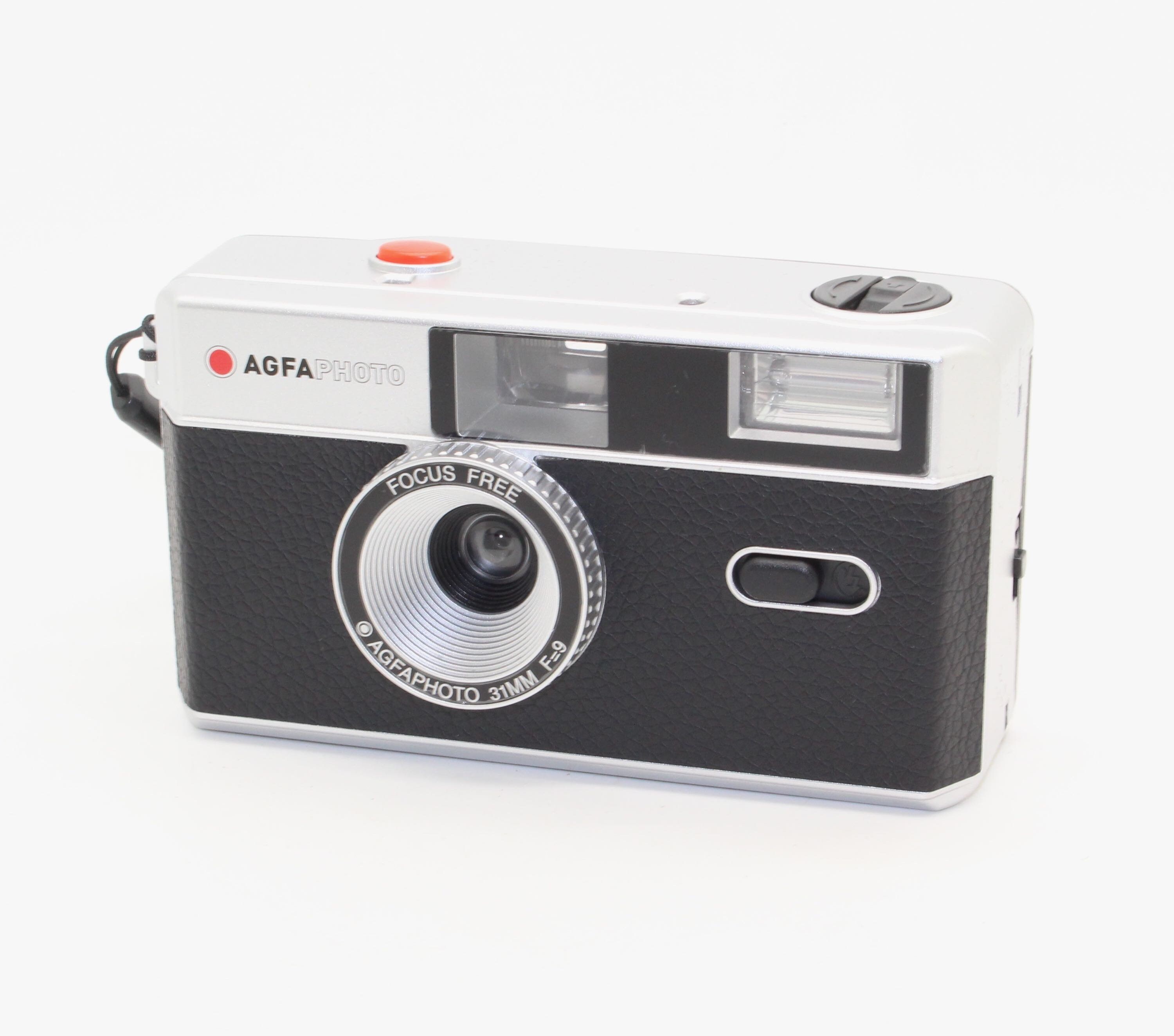 AGFA 35mm Film Reusable Compact Camera in Black with case