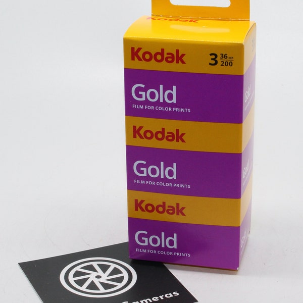 A pack of three Kodak Gold 200 35mm Colour Film Rolls with 36 photos on each roll (108 pictures in total) - Latest stock