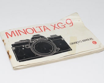 Vintage 1979 Minolta XG-9 SLR Camera Manual
