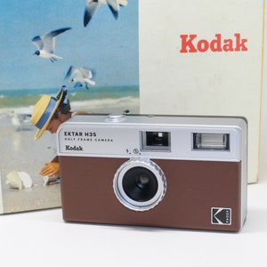 Kodak Ektar H35 Half Frame 35mm Film Reusable Brown Compact Camera – Retro Vibes – 22mm Lens