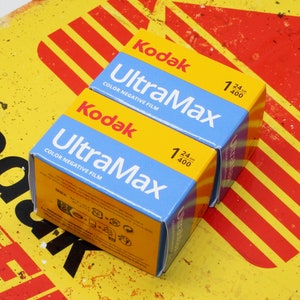 Two packs of Kodak Ultramax 400 35mm Colour High-Speed Film with 24 photos per roll (48 pictures in total)  Brand-new stock