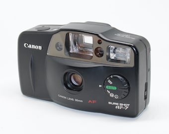 Vintage Canon Sure Shot AF-7: 35mm Film Compact Camera with Case