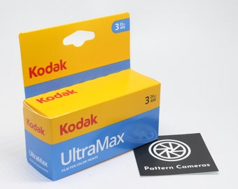 Three rolls of Kodak Ultramax 400 35mm Colour High-Speed Film with 24 photos per roll (72 pictures in total)  Brand-new 2023 stock