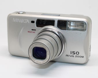 1998 Minolta Riva Zoom 150 35mm Film Camera with 37.5-150mm lens - film tested
