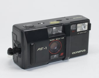 1986 Olympus AF-1 35mm Film Camera with case: Weatherproof Compact