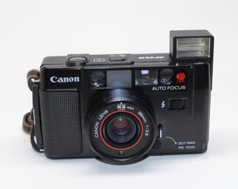 1979 Canon AF35M 35mm Film Camera:  Classic, Tested, with case, manual & strap