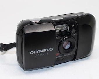 Classic 1991 Olympus µ MJU (mju:) mju-1 35mm Film Compact Camera with case - Tested