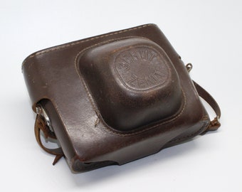 Early Zenit E Leather Ever Ready Case (ERC) with leather strap for the classic Russian SLRs - Good condition