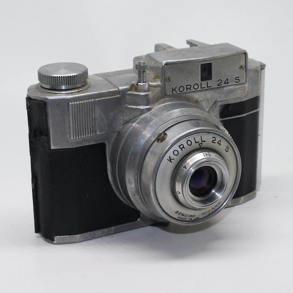 Koroll 24 S by Bencini 120 film Half-Frame Viewfinder camera with working shutter – c. 1950s - Good condition and working