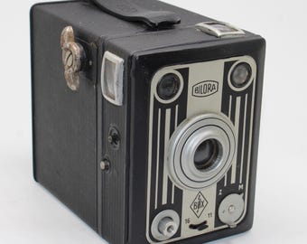 1948 Bilora Blitz Box 120 Film Box Camera with case - Initial Version - Tested