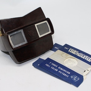 Vintage 1950s Sawyers Model E View-Master Viewer with a rare collection of personal reels - Very good condition - Retro Gift