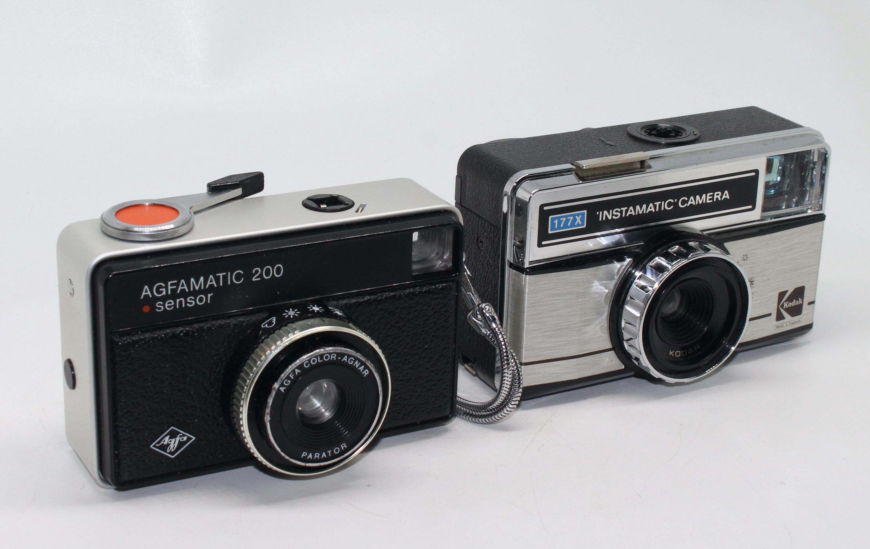 Agfamatic 200 Sensor and Kodak Instamatic 177 X - Classic 126 Film Cameras – Good condition and tested