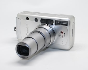Canon Prima Super 180 Date: 35mm Film Compact Camera with Case