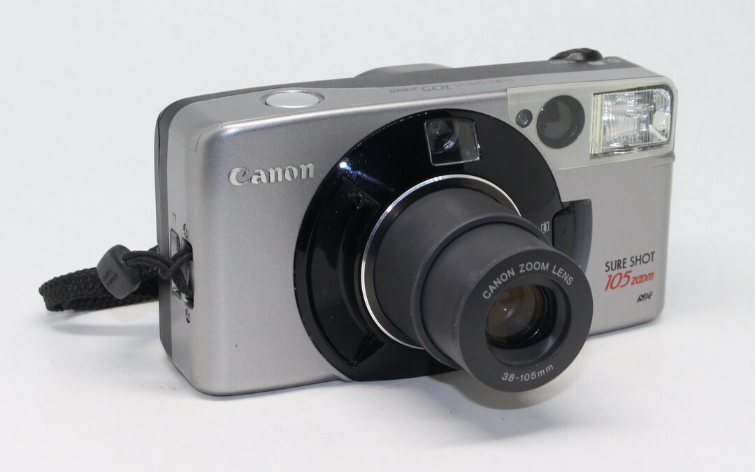 Canon Sure Shot 105 Zoom Point & Shoot Zoom 35mm Film Camera With Neck