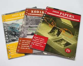 Three Kodak Photographic Handbooks - Papers, Films and Chemicals – Published by Kodak Ltd. UK – Good condition and rare c.1949