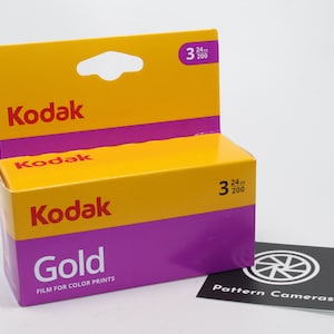 A pack of three Kodak Gold 200 35mm Colour Film Rolls with 24 photos on each roll (72 pictures in total) - Latest stock