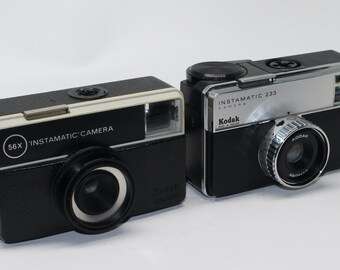 Kodak Instamatic 56-X and 233 with case - Classic 126 Film Cameras – Very good condition and tested