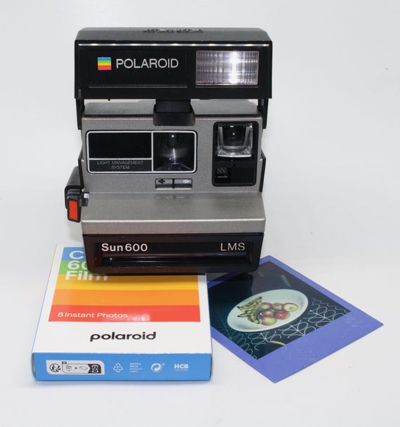 Vintage Polaroid Sun 600 LMS Instant Camera With Film Case