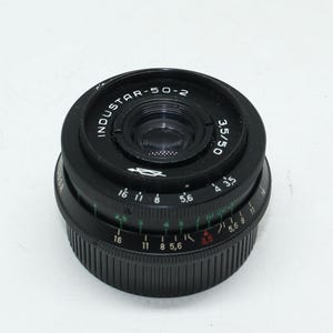 Russian Industar 50-2 50mm f3.5 lens M42 Screw Fit - Pancake Prime Lens with caps - Very good condition