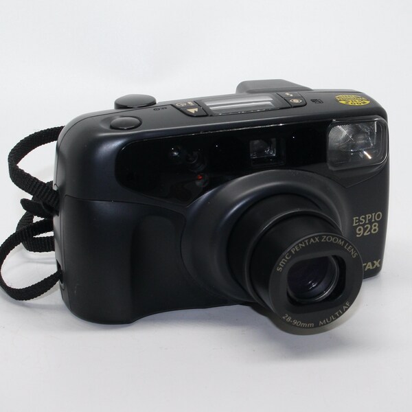 Pentax Espio 928 35-mm-Film-Zoom-Autofokus-Kamera mit Tasche und Handbuch – Sehr guter Zustand und getestet