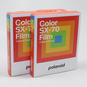 Two packs of Polaroid Colour / Color Instant Film for Polaroid SX-70 Cameras - Brand-new Stock - Classic White Frame
