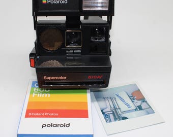 1986 Polaroid Supercolor 670 AF Instant Camera with new Polaroid 600 film - Tested