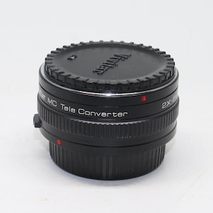 Vintage Vivitar 2X Teleconverter Lens: Olympus OM Mount, Case & Manual