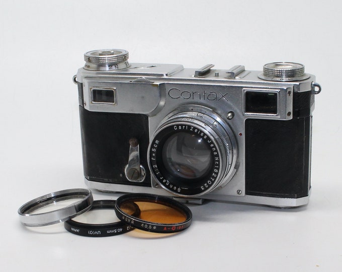 Zeiss Ikon Contax II 35mm Film Rangefinder Camera With Carl Zeiss
