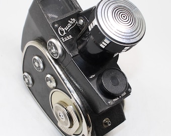 1963 Appareil photo cinéma mécanique à quartz avec zoom 8 mm avec mode d'emploi et étui - en état de fonctionnement