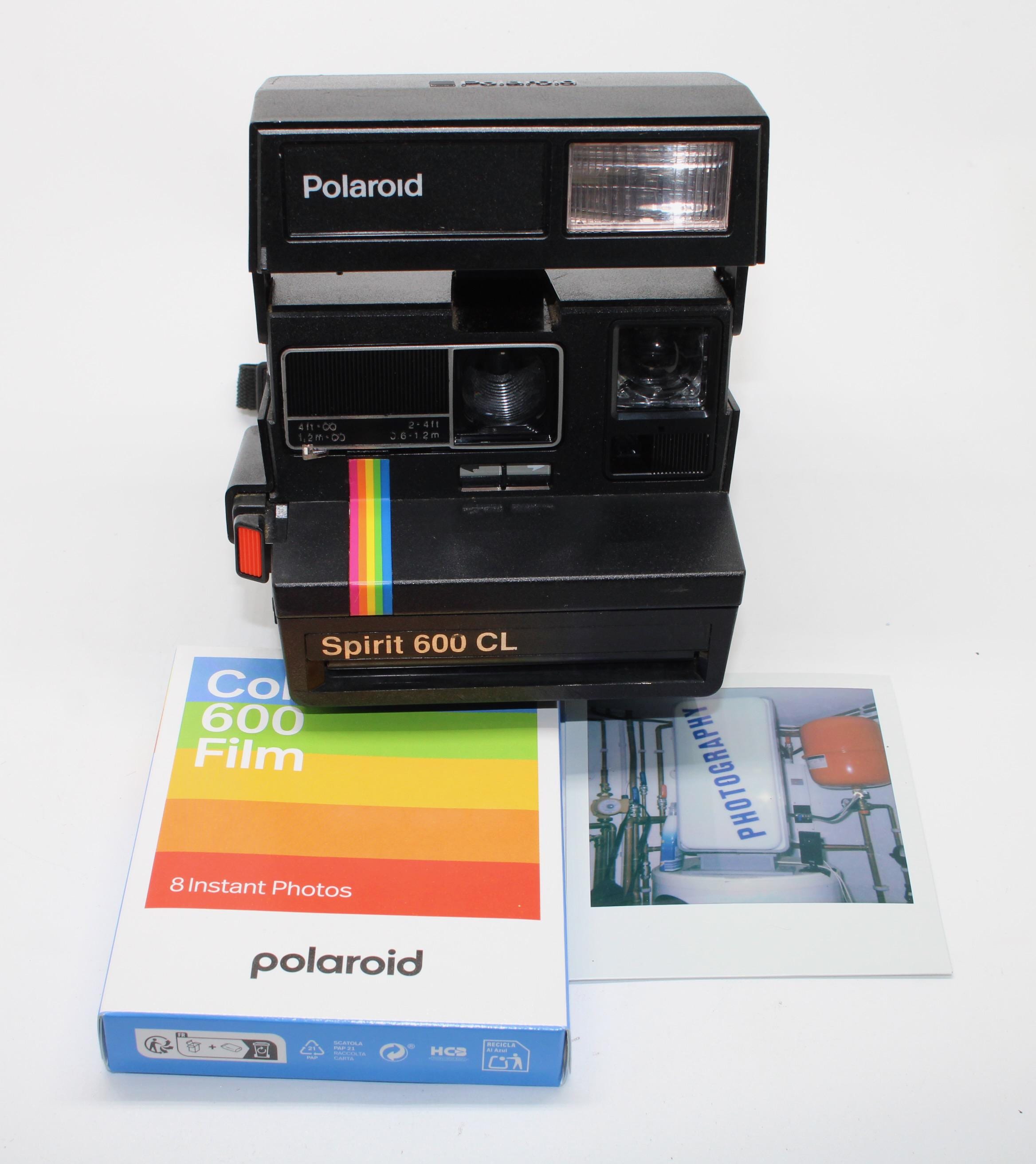 HS244 中古 Polaroid 635 Esprit インスタントカメラ ピンク グレー