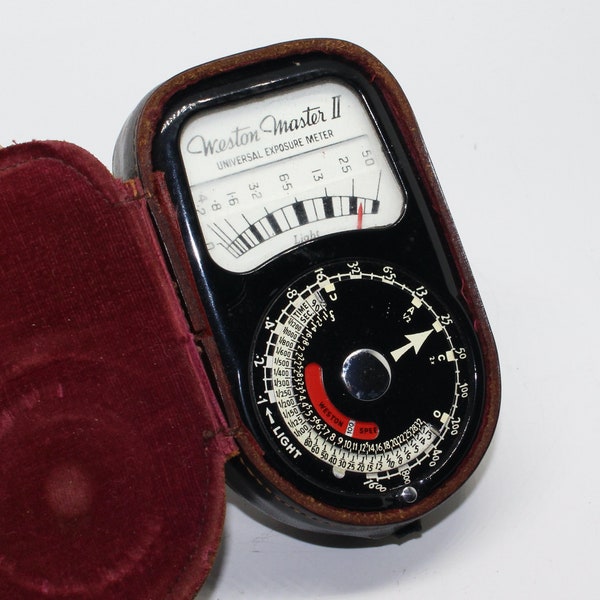 Weston Master II Exposure Light Meter with case - Working and very good condition - c.1947