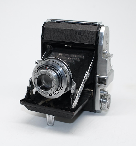 1950s Japanese Waltax Junior 120 Film Folding Camera With Case