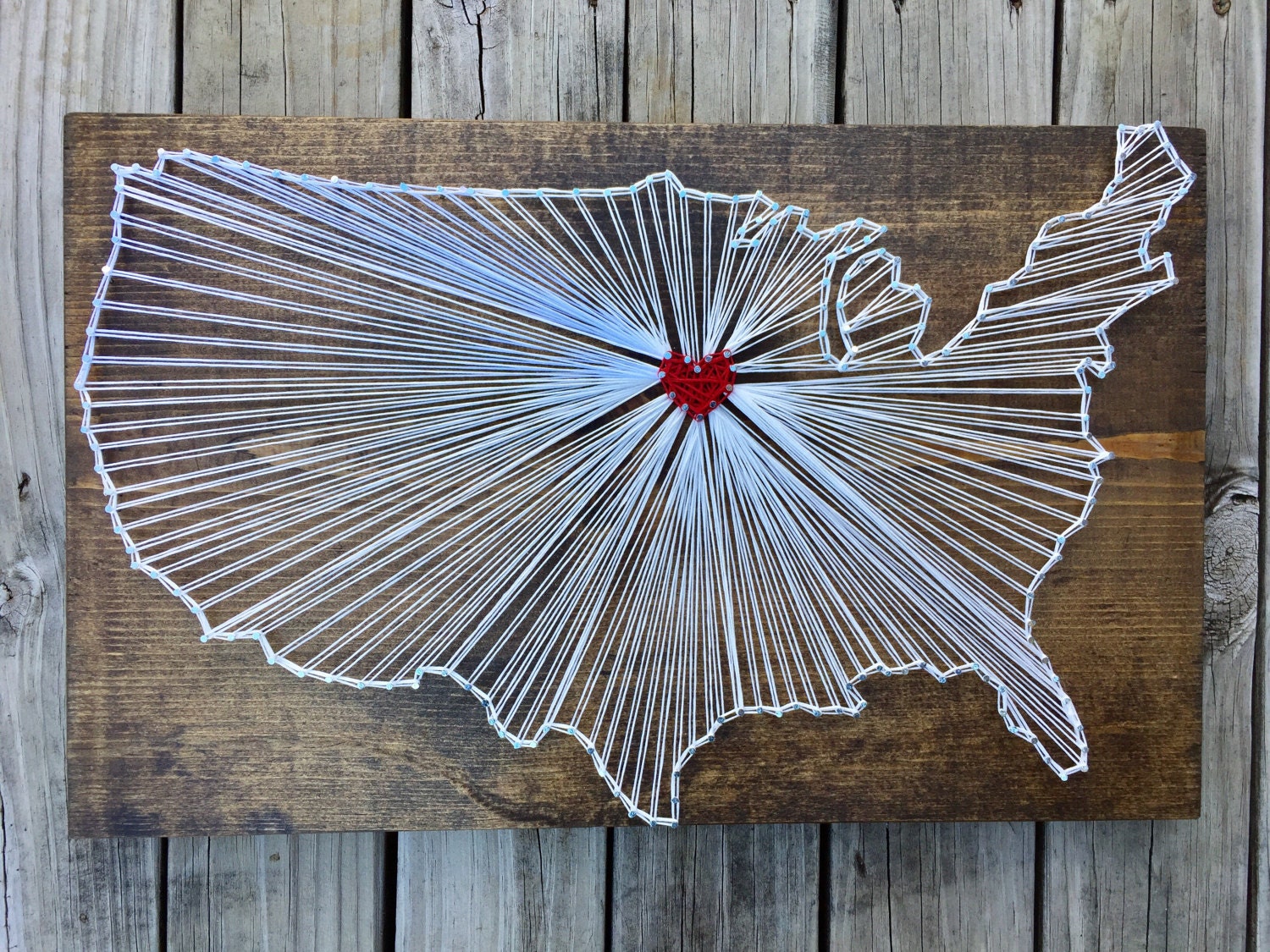 Map String Art Wood Map of US Large Wood Map Wood US Map Etsy