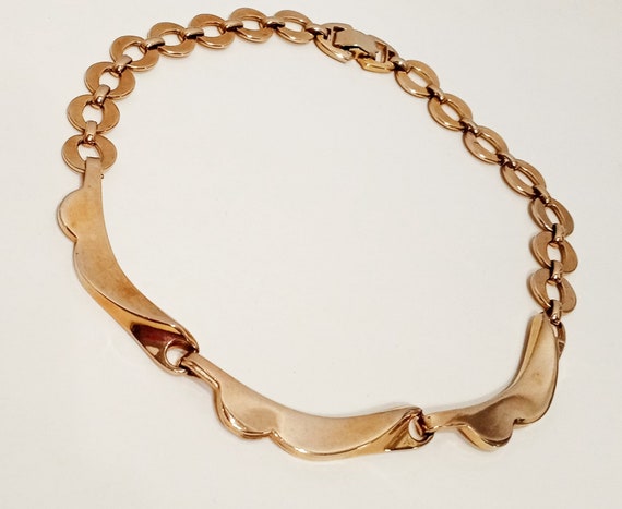 Vintage Sperry Choker Link Chain Necklace Gold To… - image 4