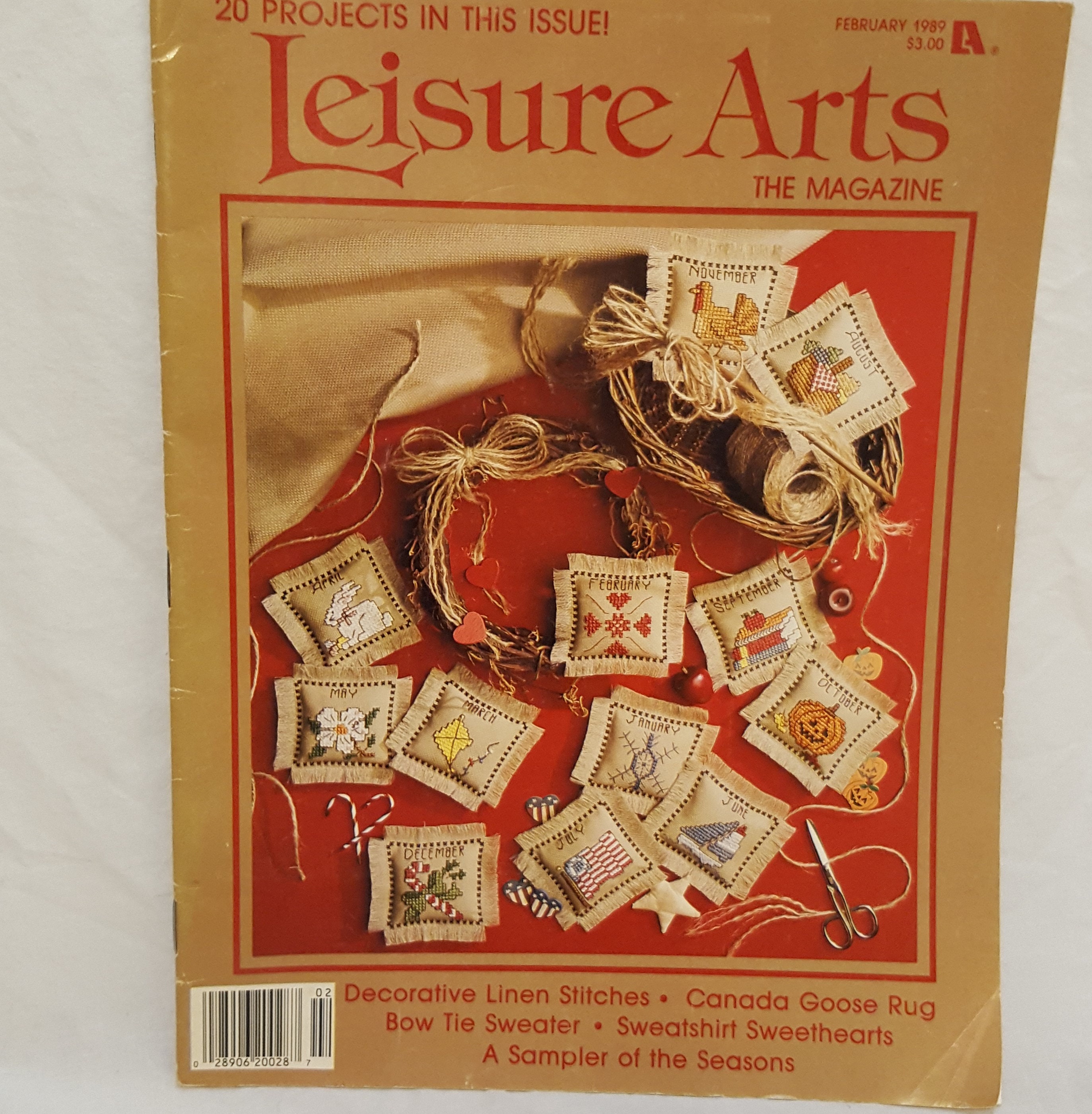 Leisure Arts Magazine Patterns Feb 1989 Winter Holidays Home Decor 20 Projects