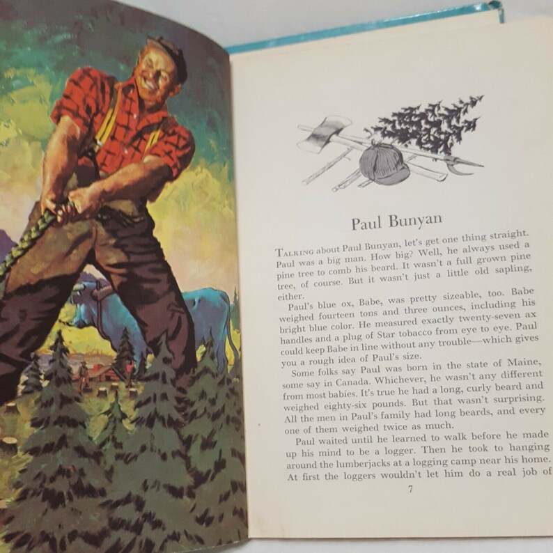 Paul Bunyan and Other Tales Book Hardcover 1958 Golden Press Shapiro ...