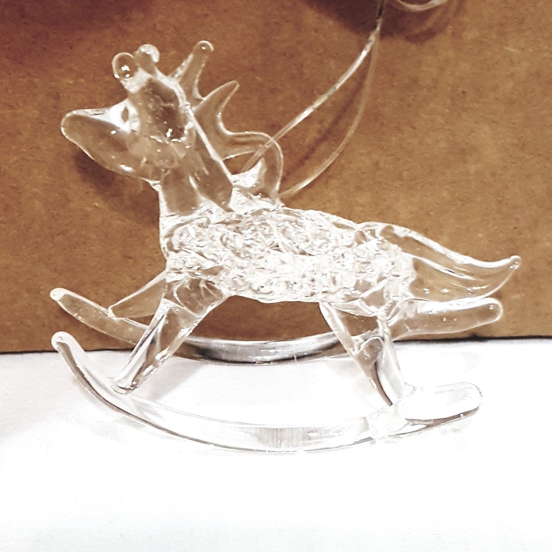 Vintage Rocking Horse Blown Spun Glass Christmas Ornament Etsy