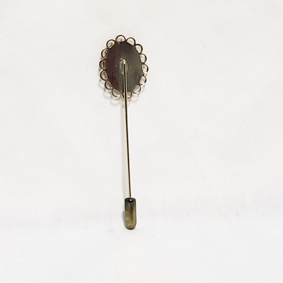 Christmas Tree Stick Pin Gold Tone Vintage 2.5" N… - image 3