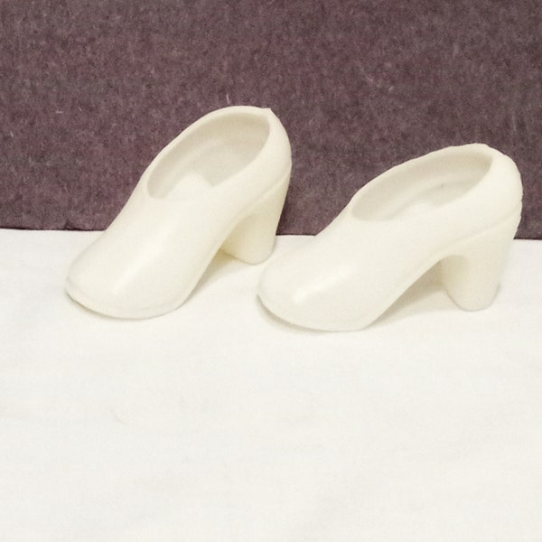 Fashion Doll 14" White Shoes Replacement 1" High Vintage