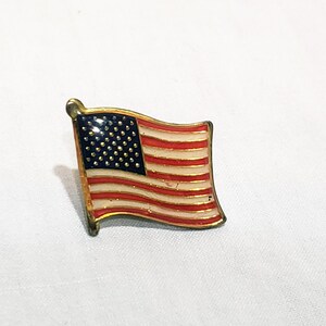 American Flag Stars and Stripes 3/4" Vintage Red White Blue Metal Enamel Resin