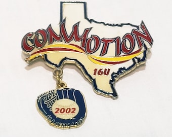 Commotion Texas 16U Fastpitch Softball Sports Pin 2" 2002