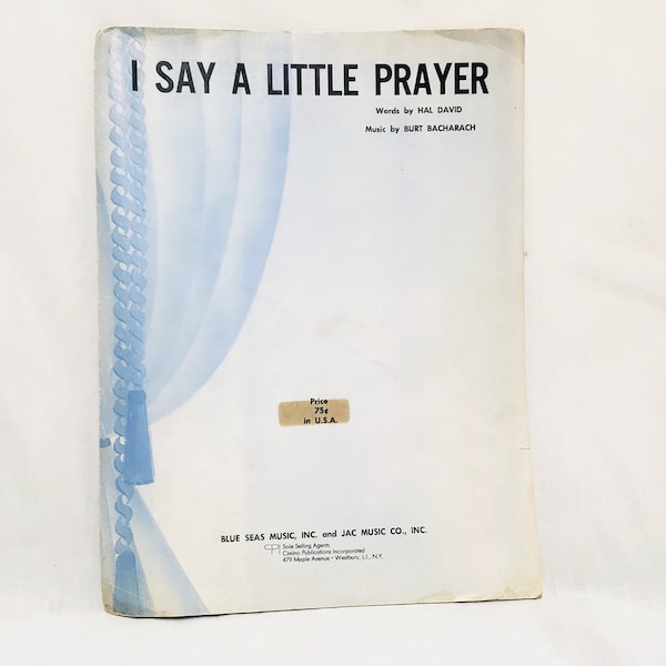 I Say a Little Prayer Piano Sheet Music 1967 Hal David Blue Seas Music