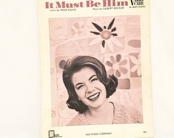 It Must Be Him Piano Vocal Sheet Music 1967 Vikki Carr Mack David Gilbert Becaud