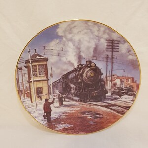 Darby Crossing Winter Rails Plate Ted Xaras 1993 Locomotive Cars Boy Engine
