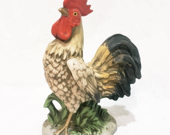 雄鶏の置物。ヴィンテージの雄鶏。手描き。NORCRESTジャパン - Etsy 日本