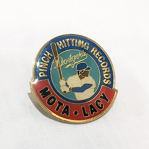 Los Angeles Dodgers Pinch Hitting Record Manny Mota Lee Lacy Pin Baseball 1&quot;