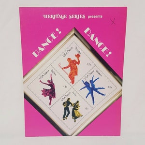 Dance Dance Postage Stamp Cross Stitch Leaflet Heritage Series 1991 Folk Modern