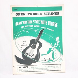Open Treble Strings Guitar Sheet Music Oahu Rhythm Style Note Course 1PG 1943