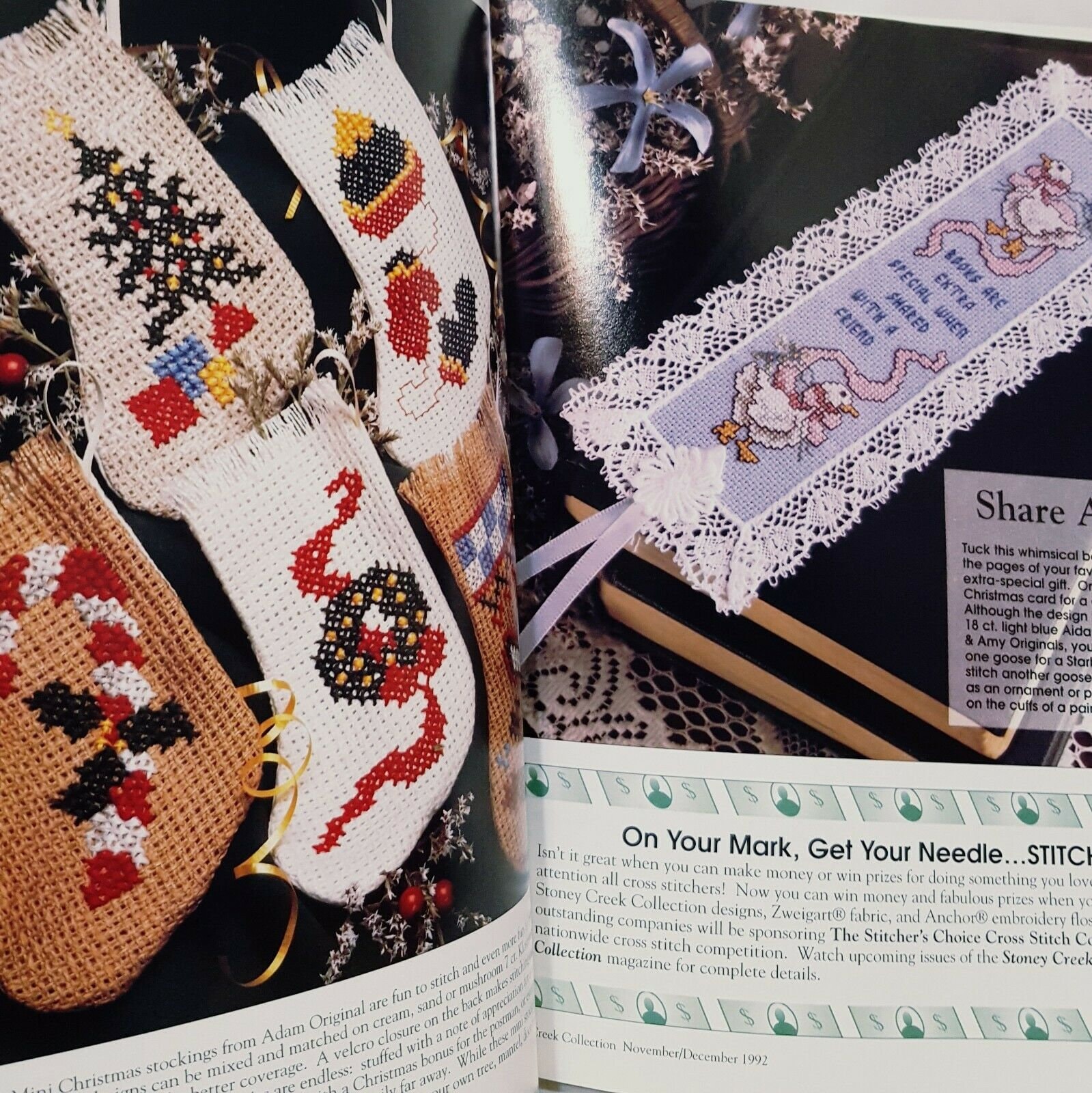 Stoney Creek Cross Stitch Collection Magazine Patterns Nov Dec 1992